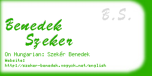 benedek szeker business card