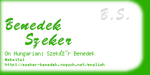 benedek szeker business card